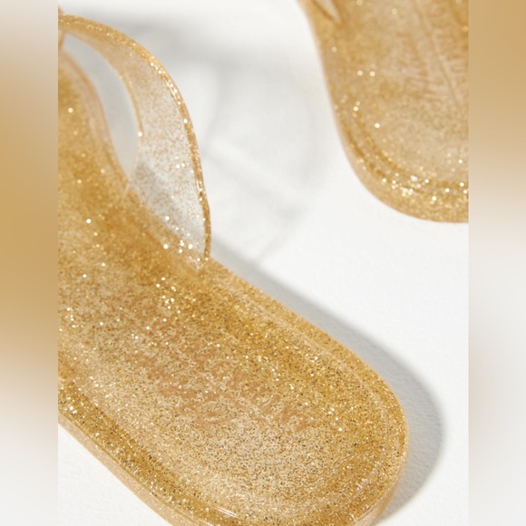 Anthropologie x Matisse Gold Glitter Jelly Sandals, Sz 7 - Picture 4 of 4